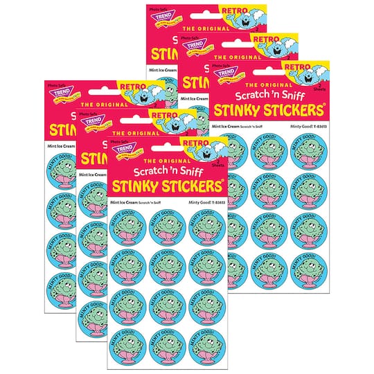 TREND Enterprises&#xAE; Minty Good!/Mint Ice Cream Scented Stickers, 6 Packs of 24